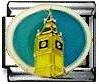 Big Ben on blue circle - enamel 9mm Italian charm